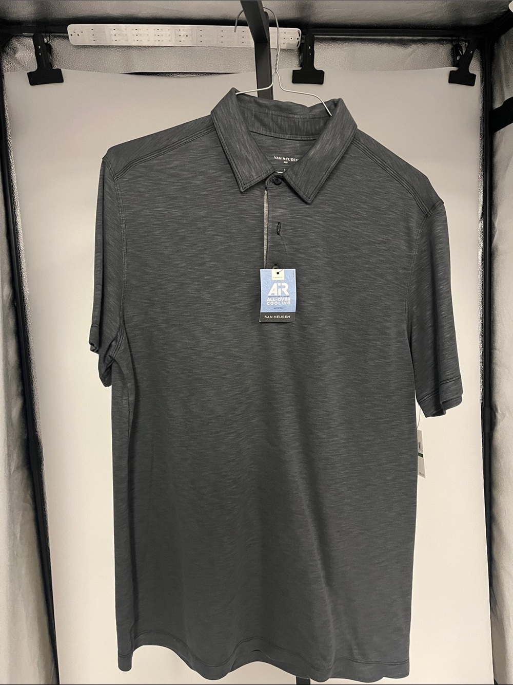 Van Heusen Men's Charcoal Heather Polo - Short Sleeve